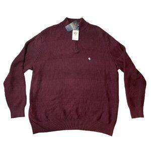 Chaps 2XB Big & Tall Long Sleeve Red Cotton Sweatshirt Pullover Zipper Mens